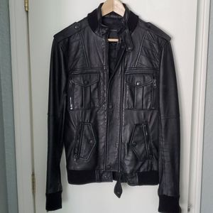 Surface to Air leather Blade Bomber Jacket